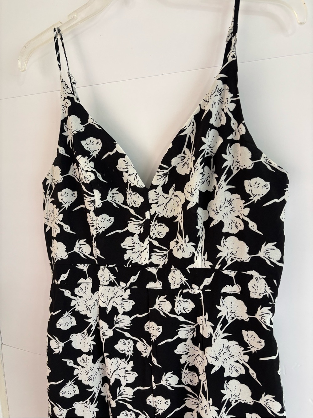 Lulus Darling Daylily Floral High Low Maxi Dress Black White Size L - Picture 6 of 12